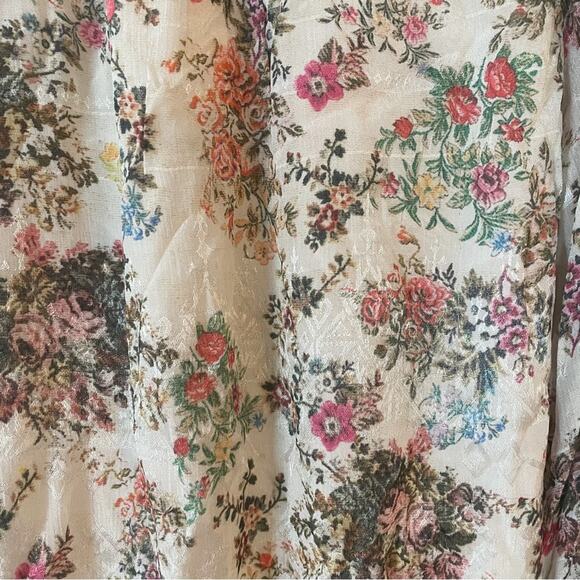 NWT Rococo Sand Ivory Floral Jane Wrap Mini Dress Wrap Beaded Tassel Tie Waist S - Picture 11 of 15